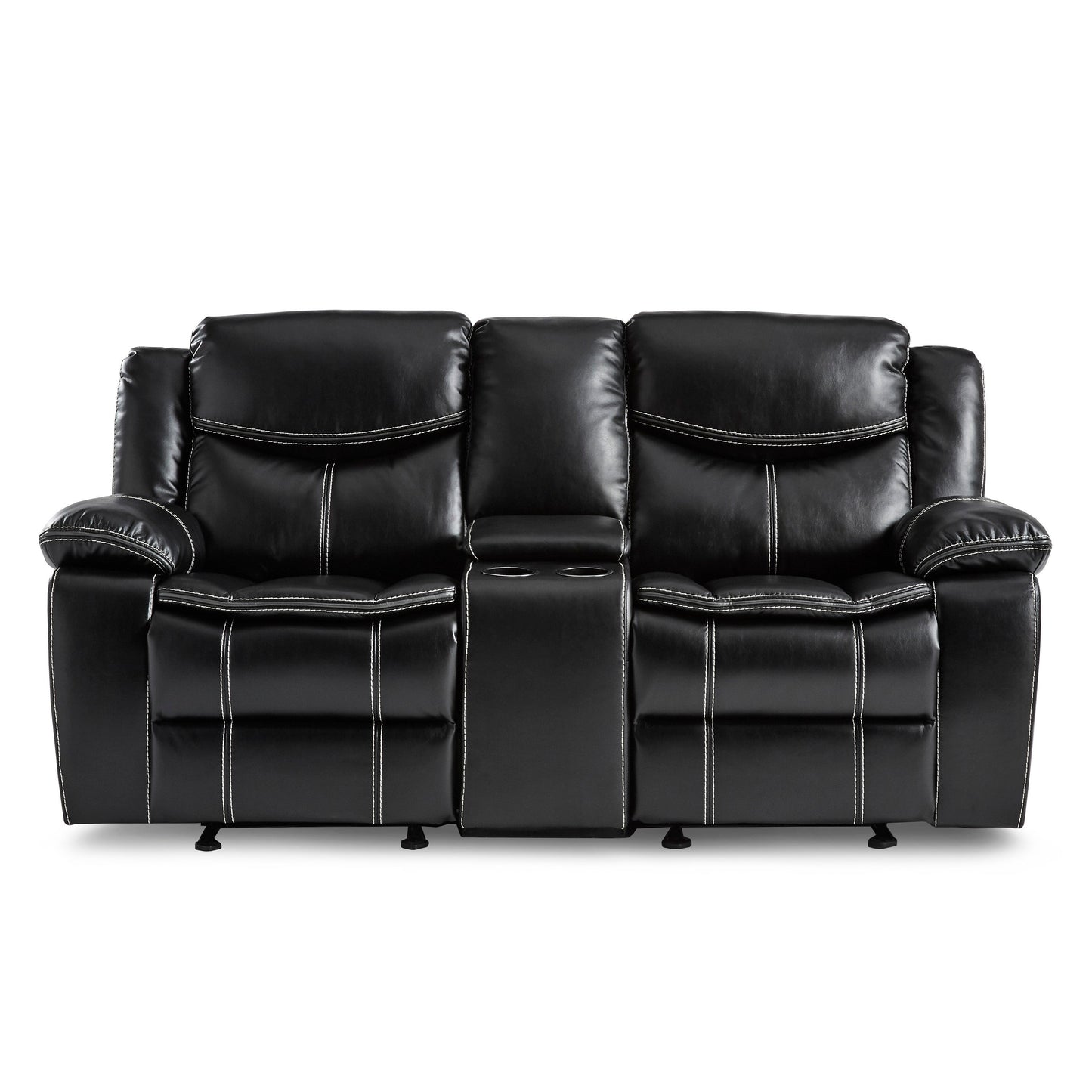 Bastrop Black Reclining Loveseat - 8230BLK-2 - Luna Furniture - Dallas Store