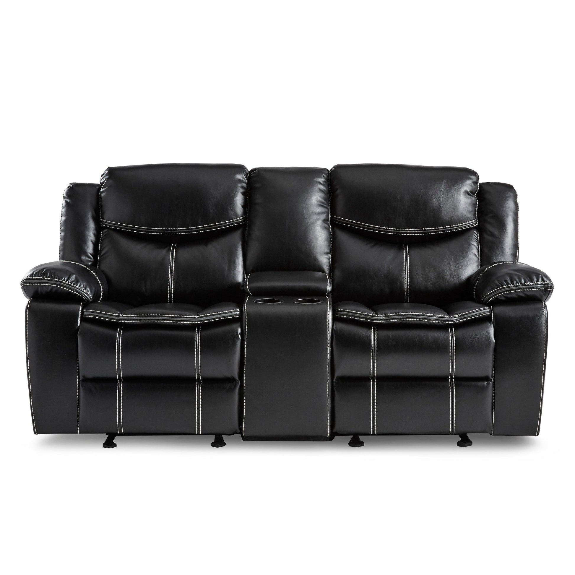 Bastrop Black Reclining Loveseat - 8230BLK-2 - Luna Furniture - Dallas Store