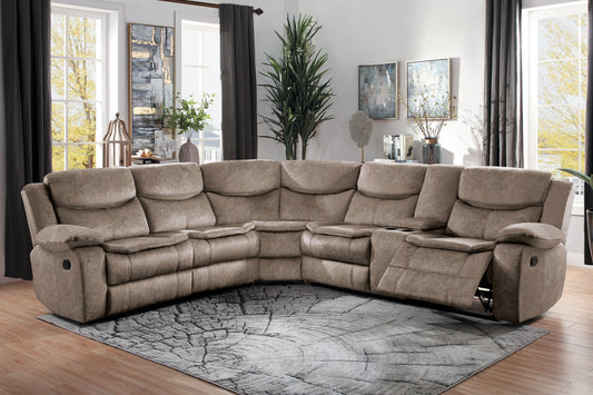Bastrop Brown Microfiber Sectional - 8230FBR*SC - Luna Furniture - Dallas Store