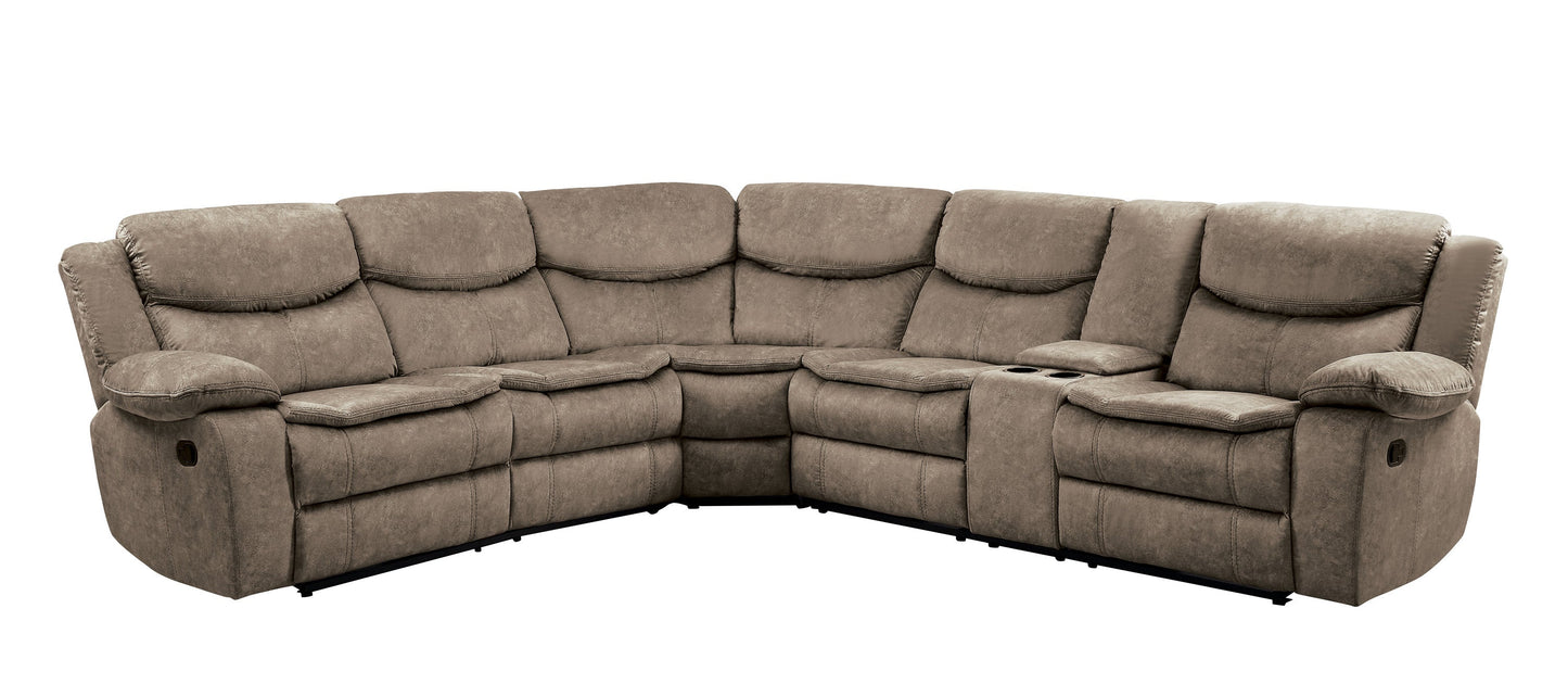 Bastrop Brown Microfiber Sectional - 8230FBR*SC - Luna Furniture - Dallas Store