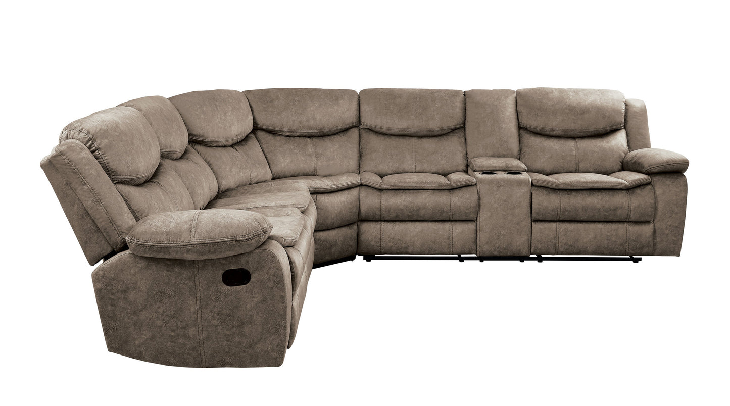 Bastrop Brown Microfiber Sectional - 8230FBR*SC - Luna Furniture - Dallas Store