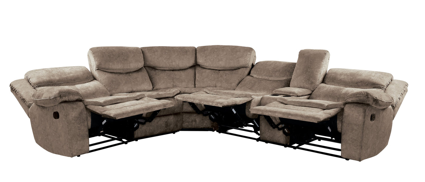 Bastrop Brown Microfiber Sectional - 8230FBR*SC - Luna Furniture - Dallas Store