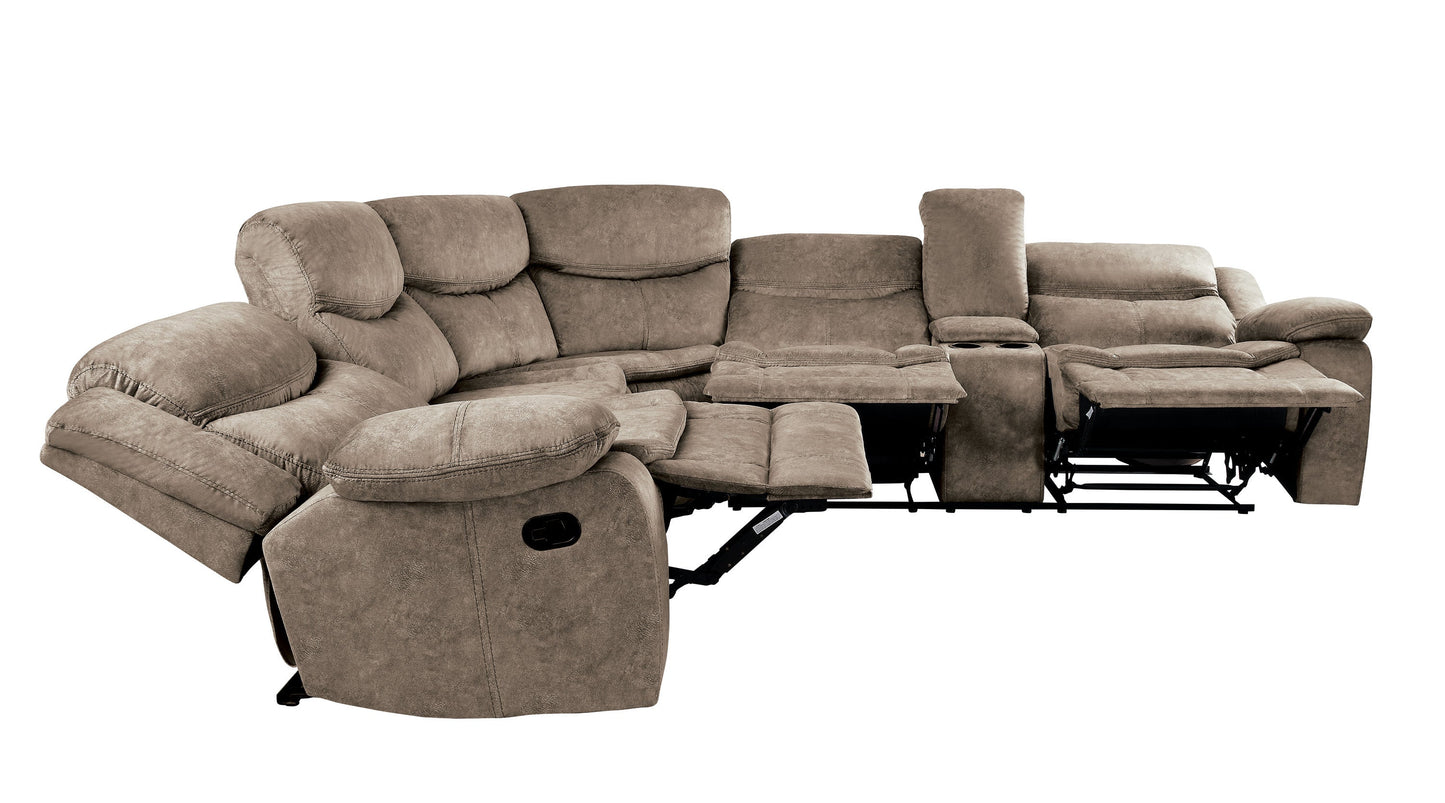 Bastrop Brown Microfiber Sectional - 8230FBR*SC - Luna Furniture - Dallas Store