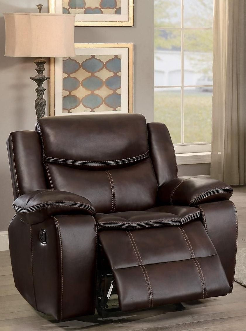 Bastrop Brown Reclining Living Room Set - SET | 8230BRW-2 | 8230BRW-3 - Luna Furniture - Dallas Store
