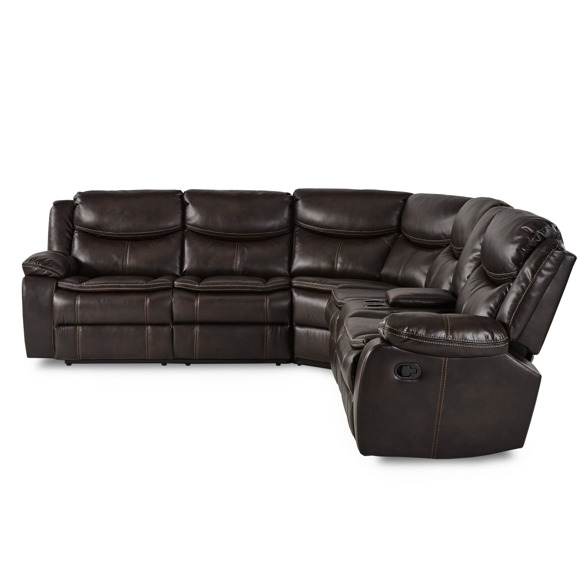 Bastrop Brown Reclining Sectional - SET | 8230BRW-2L | 8230BRW-2RCN | 8230BRW-CR - Luna Furniture - Dallas Store