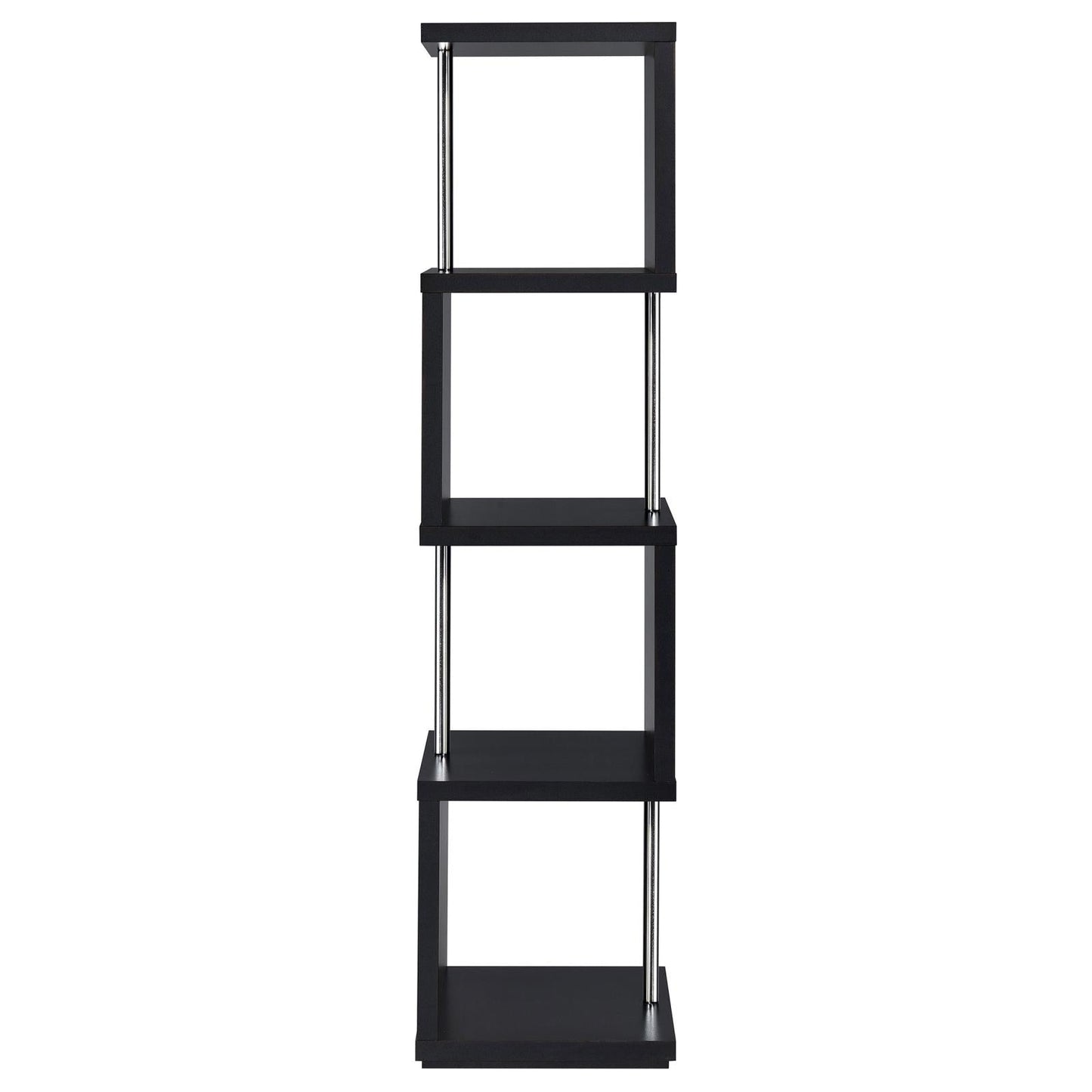 Baxter Black/Chrome 4-Shelf Bookcase - 801419 - Luna Furniture - Dallas Store