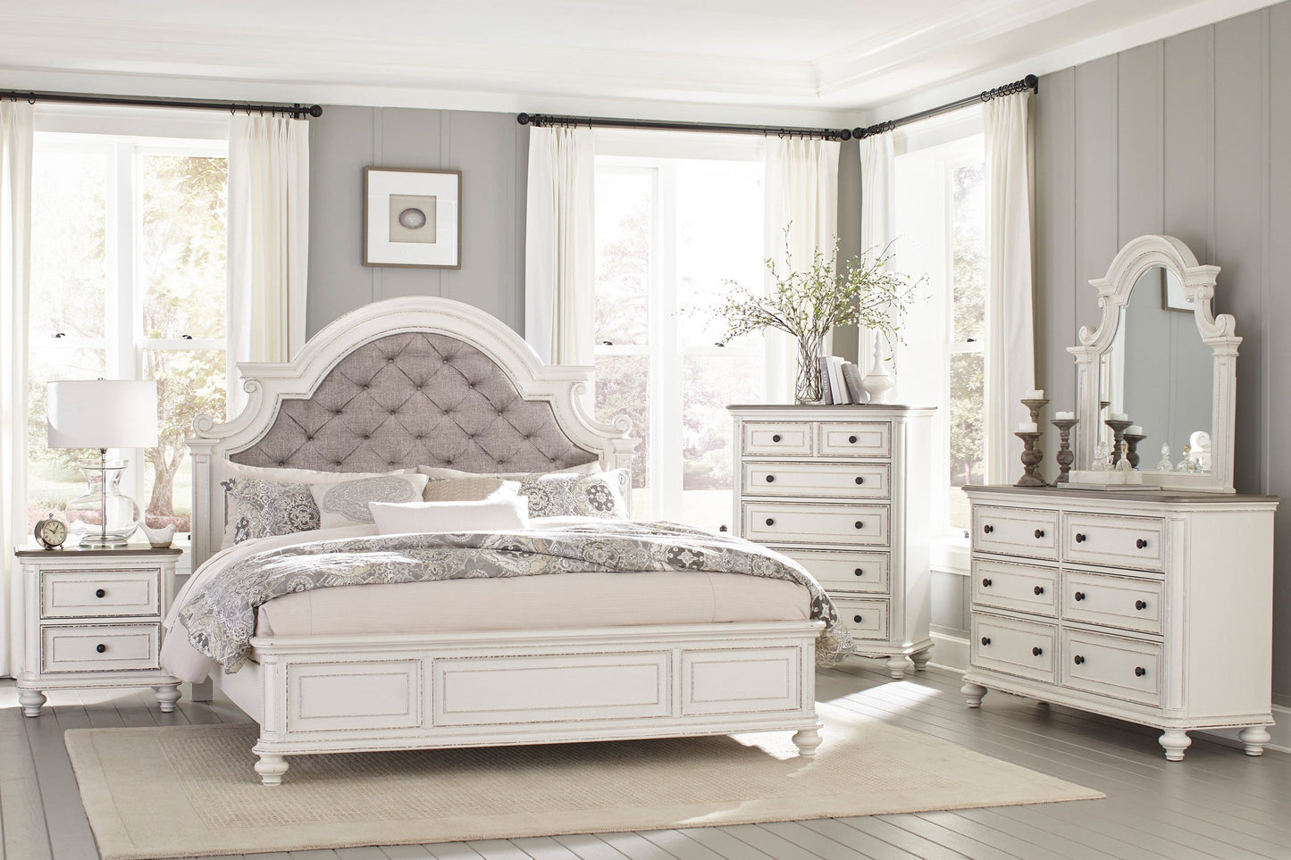 Baylesford Antique White Dresser - 1624W-5 - Luna Furniture - Dallas Store