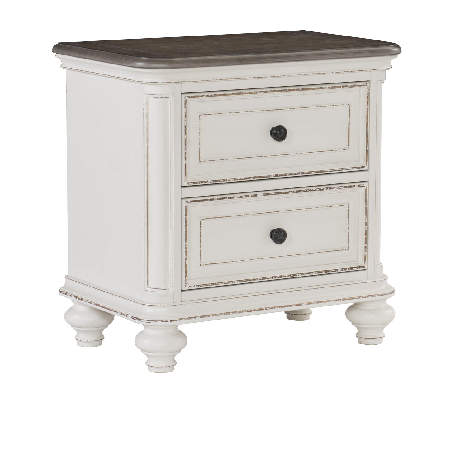 Baylesford Antique White Upholstered Panel Bedroom Set - SET | 1624KW-1 | 1624KW-2 | 1624W-3 | 1624W-5 | 1624W-6 | 1624W-4 - Luna Furniture - Dallas Store
