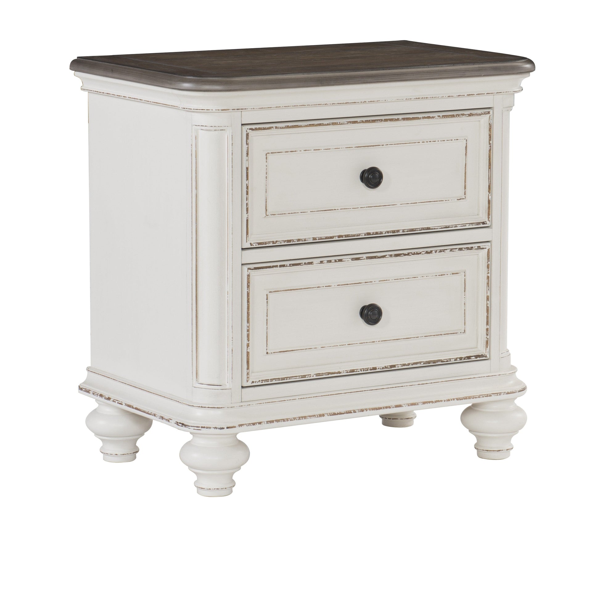 Baylesford Antique White Upholstered Panel Bedroom Set - SET | 1624KW-1 | 1624KW-2 | 1624W-3 | 1624W-5 | 1624W-6 | 1624W-4 - Luna Furniture - Dallas Store
