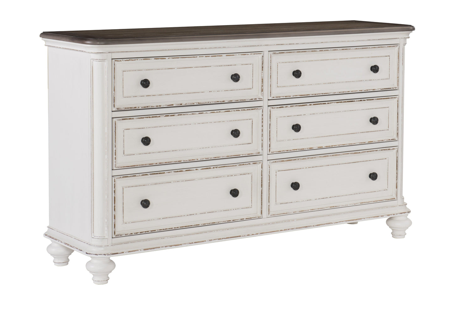 Baylesford Antique White Upholstered Panel Bedroom Set - SET | 1624KW-1 | 1624KW-2 | 1624W-3 | 1624W-5 | 1624W-6 | 1624W-4 - Luna Furniture - Dallas Store