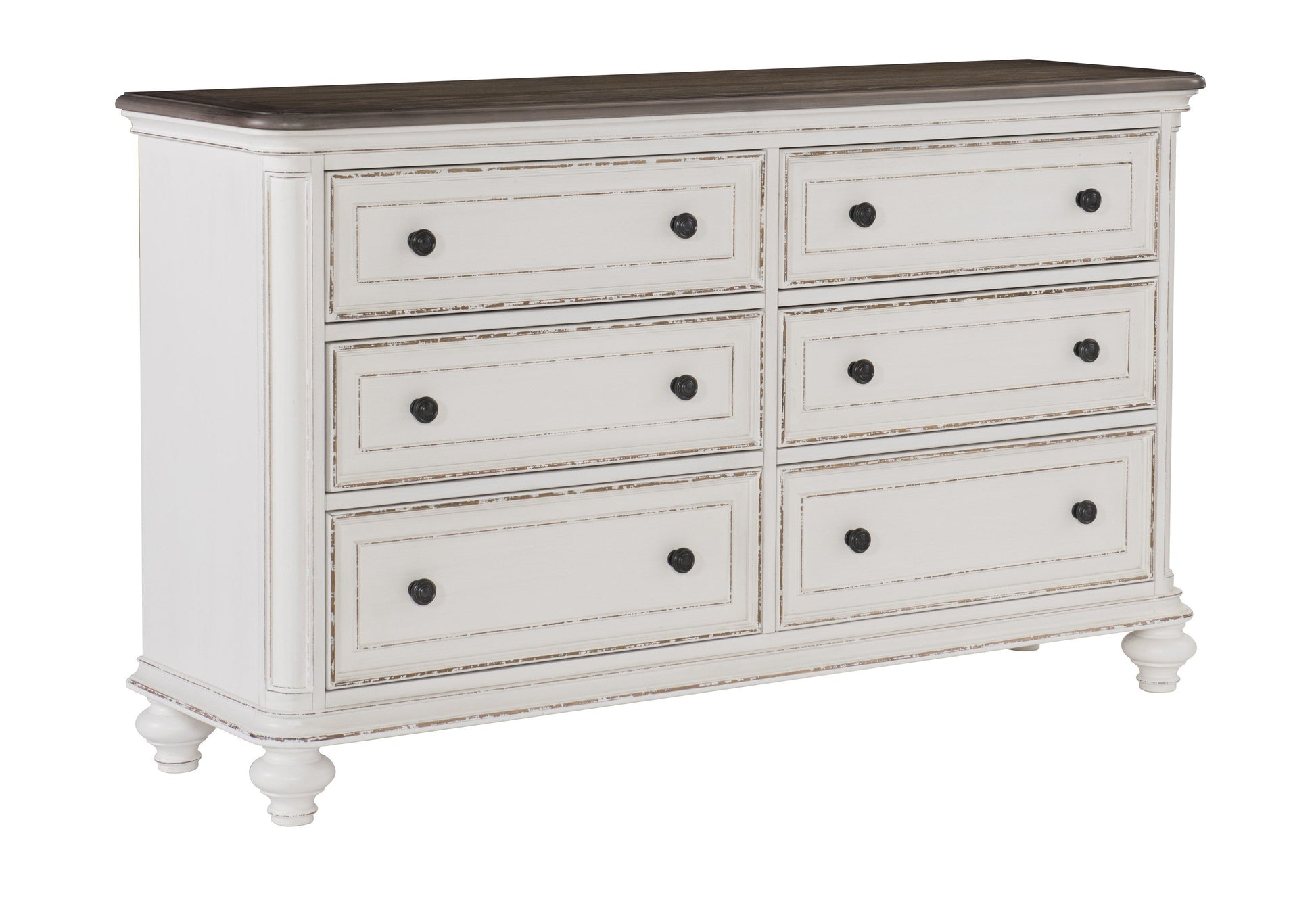Baylesford Antique White Upholstered Panel Bedroom Set - SET | 1624KW-1 | 1624KW-2 | 1624W-3 | 1624W-5 | 1624W-6 | 1624W-4 - Luna Furniture - Dallas Store