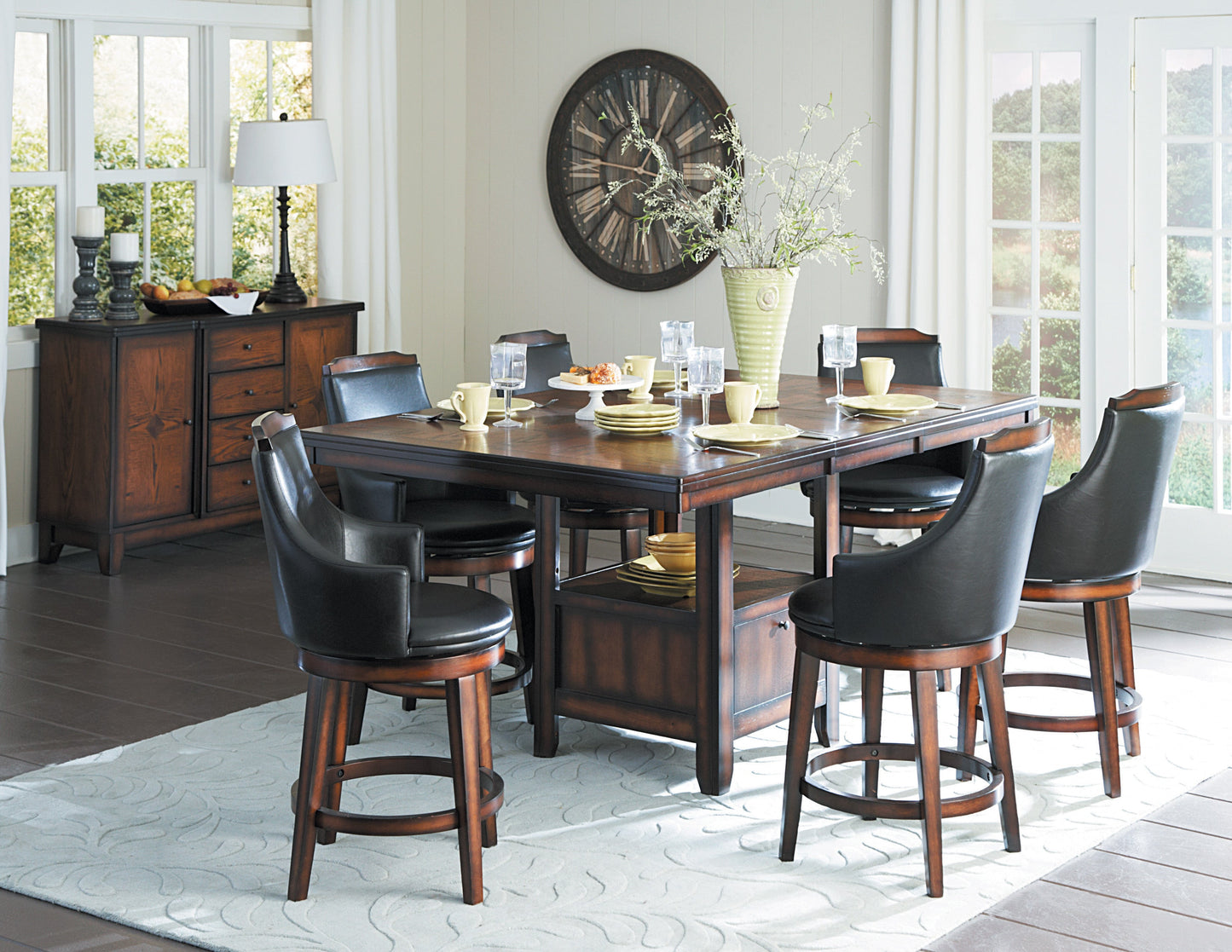 Bayshore Brown Swivel Counter Height Chair, Set of 2 - 5447-24S - Luna Furniture - Dallas Store