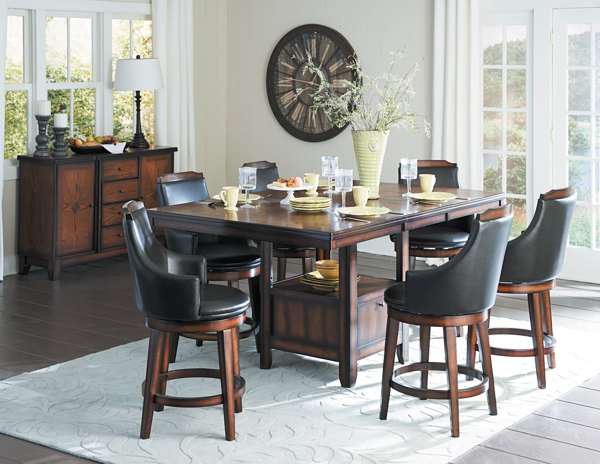 Bayshore Brown Swivel Counter Height Chair, Set of 2 - 5447-24S - Luna Furniture - Dallas Store