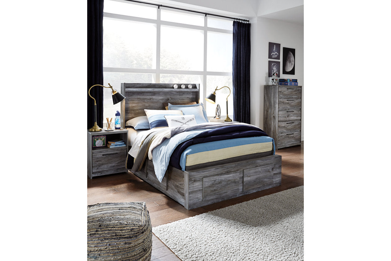 Baystorm Gray Full Panel Bed with 4 Storage Drawers - SET | B100-12 | B221-50 | B221-84S | B221-87 | B221-89 - Luna Furniture - Dallas Store