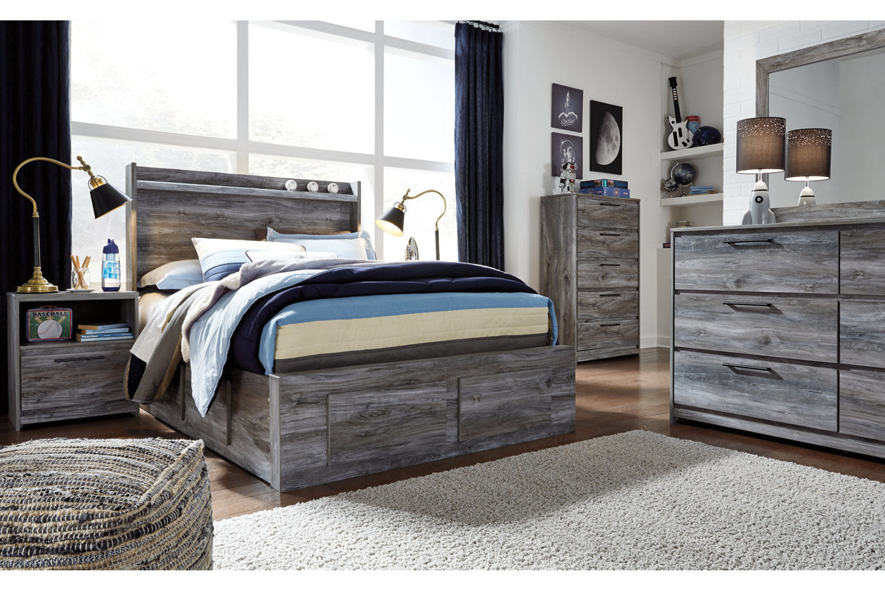 Baystorm Gray Full Panel Bed with 4 Storage Drawers - SET | B100-12 | B221-50 | B221-84S | B221-87 | B221-89 - Luna Furniture - Dallas Store