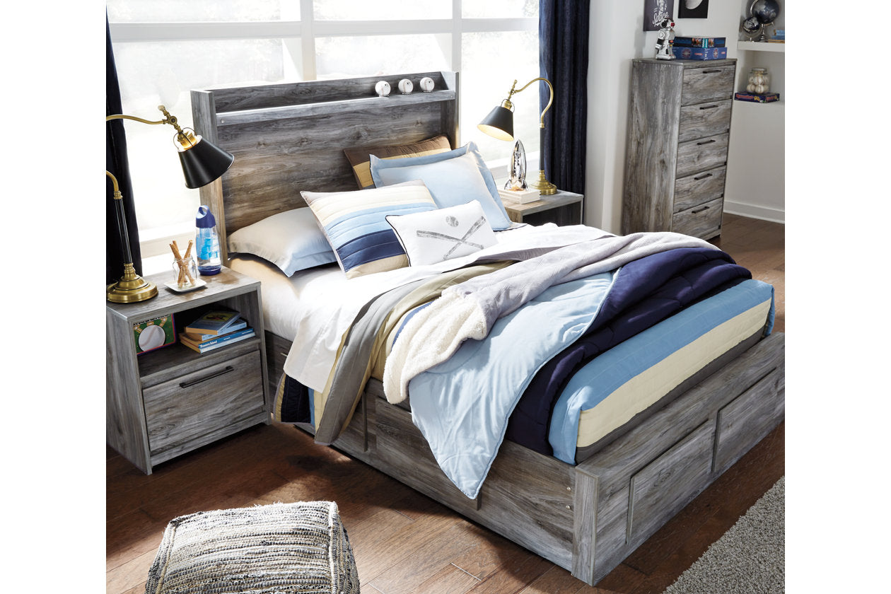 Baystorm Gray Full Panel Bed with 4 Storage Drawers - SET | B100-12 | B221-50 | B221-84S | B221-87 | B221-89 - Luna Furniture - Dallas Store