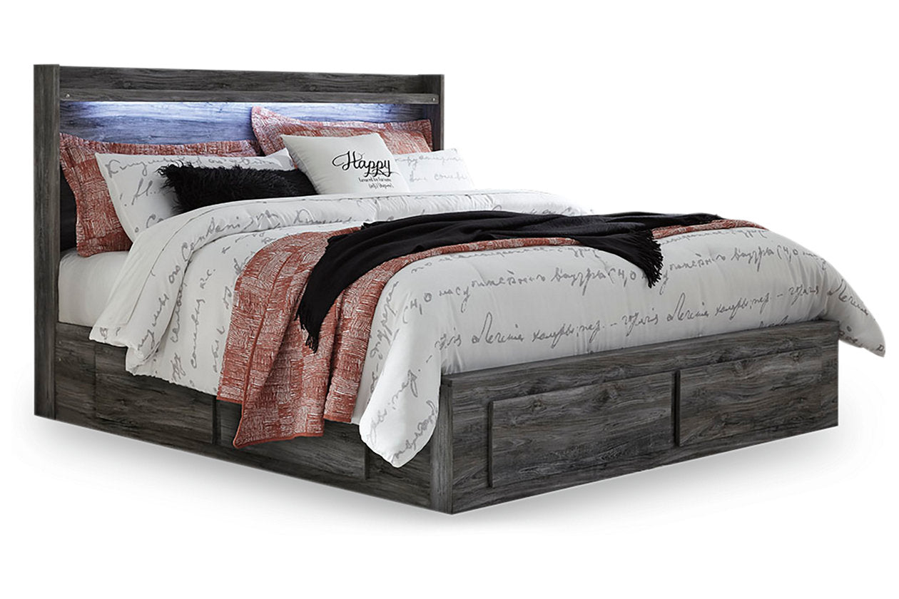 Baystorm Gray King Panel Bed with 6 Storage Drawers - SET | B100-14 | B221-56S | B221-58 | B221-60(2) - Luna Furniture - Dallas Store