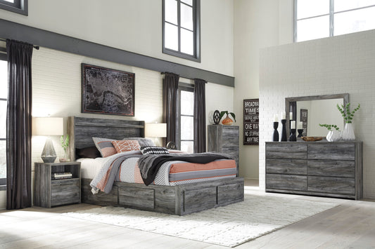 Baystorm Gray LED Double Side/Footboard Storage Platform Bedroom Set - SET | B221-56S | B221-58 | B221-60(2) | B221-31 | B221-35 | B100-14 - Luna Furniture - Dallas Store