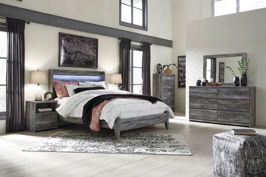 Baystorm Gray LED Panel Bedroom Set - SET | B221-54 | B221-57 | B221-31 | B221-35 - Luna Furniture - Dallas Store