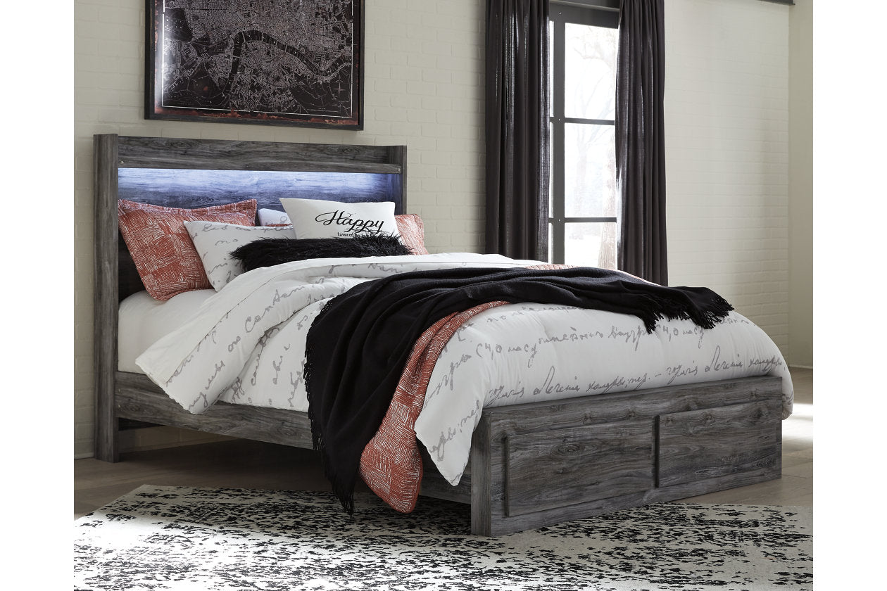 Baystorm Gray Queen Panel Bed with 2 Storage Drawers - SET | B100-13 | B221-54S | B221-57 | B221-95 - Luna Furniture - Dallas Store