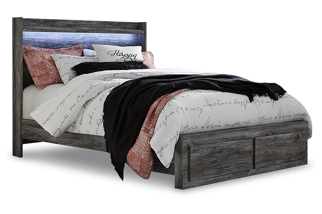 Baystorm Gray Queen Panel Bed with 2 Storage Drawers - SET | B100-13 | B221-54S | B221-57 | B221-95 - Luna Furniture - Dallas Store