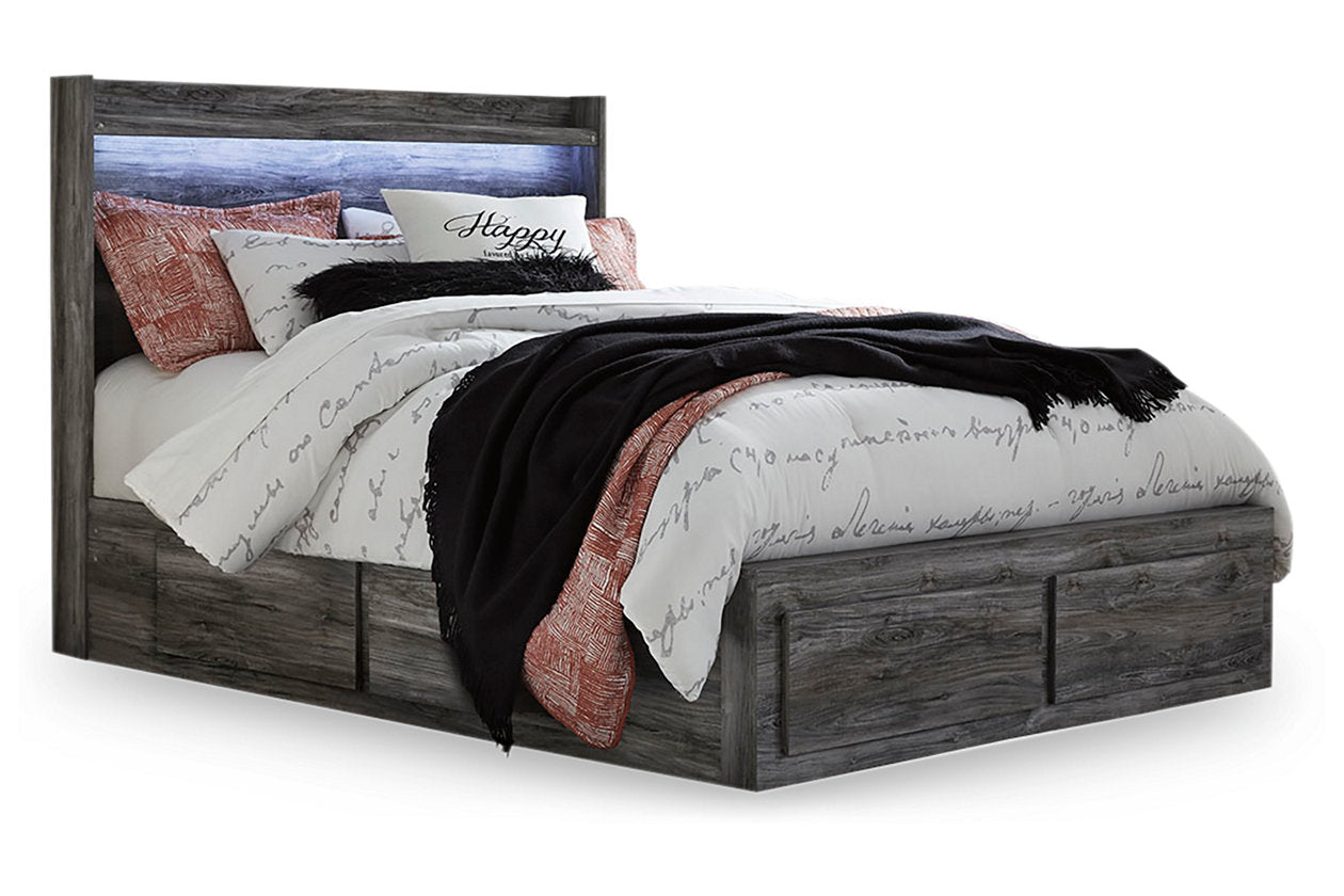 Baystorm Gray Queen Panel Bed with 6 Storage Drawers - SET | B100-13 | B221-54S | B221-57 | B221-60(2) - Luna Furniture - Dallas Store