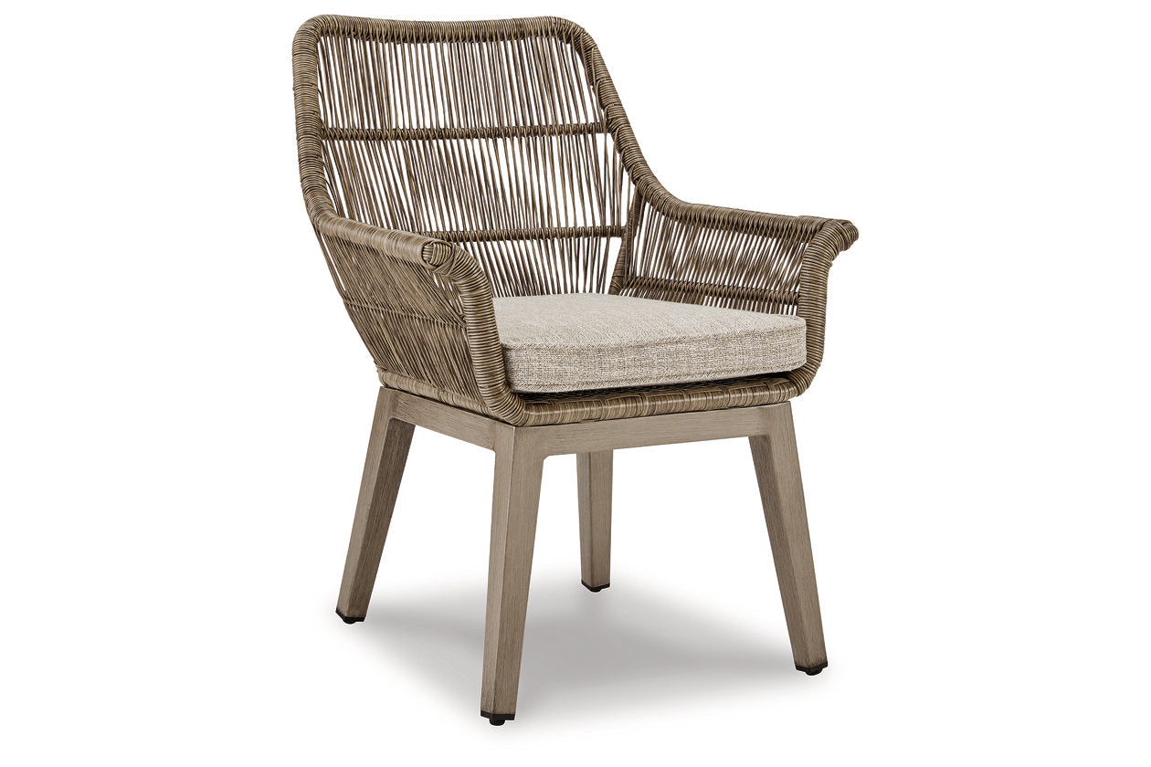 Beach Front Beige Arm Chair with Cushion, Set of 2 - P399-601A - Luna Furniture - Dallas Store