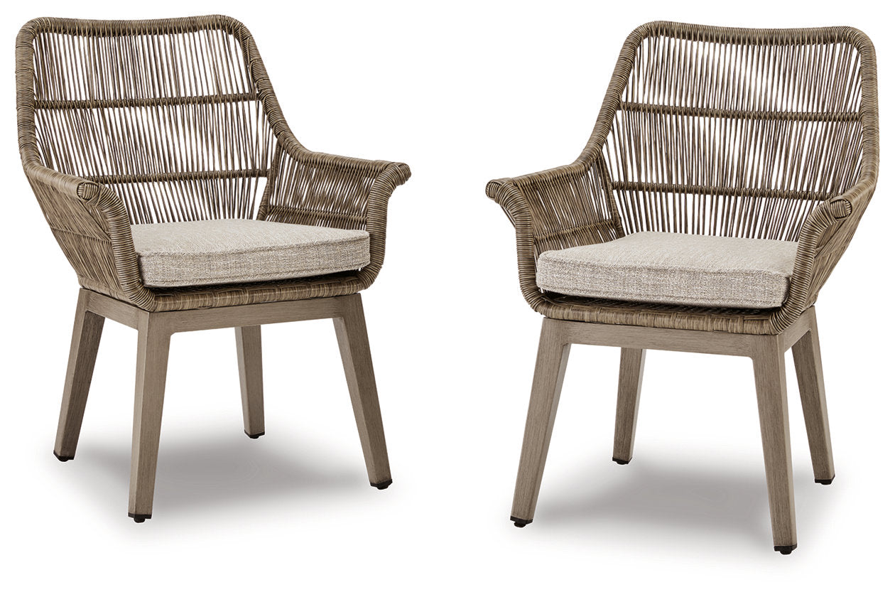 Beach Front Beige Arm Chair with Cushion, Set of 2 - P399-601A - Luna Furniture - Dallas Store