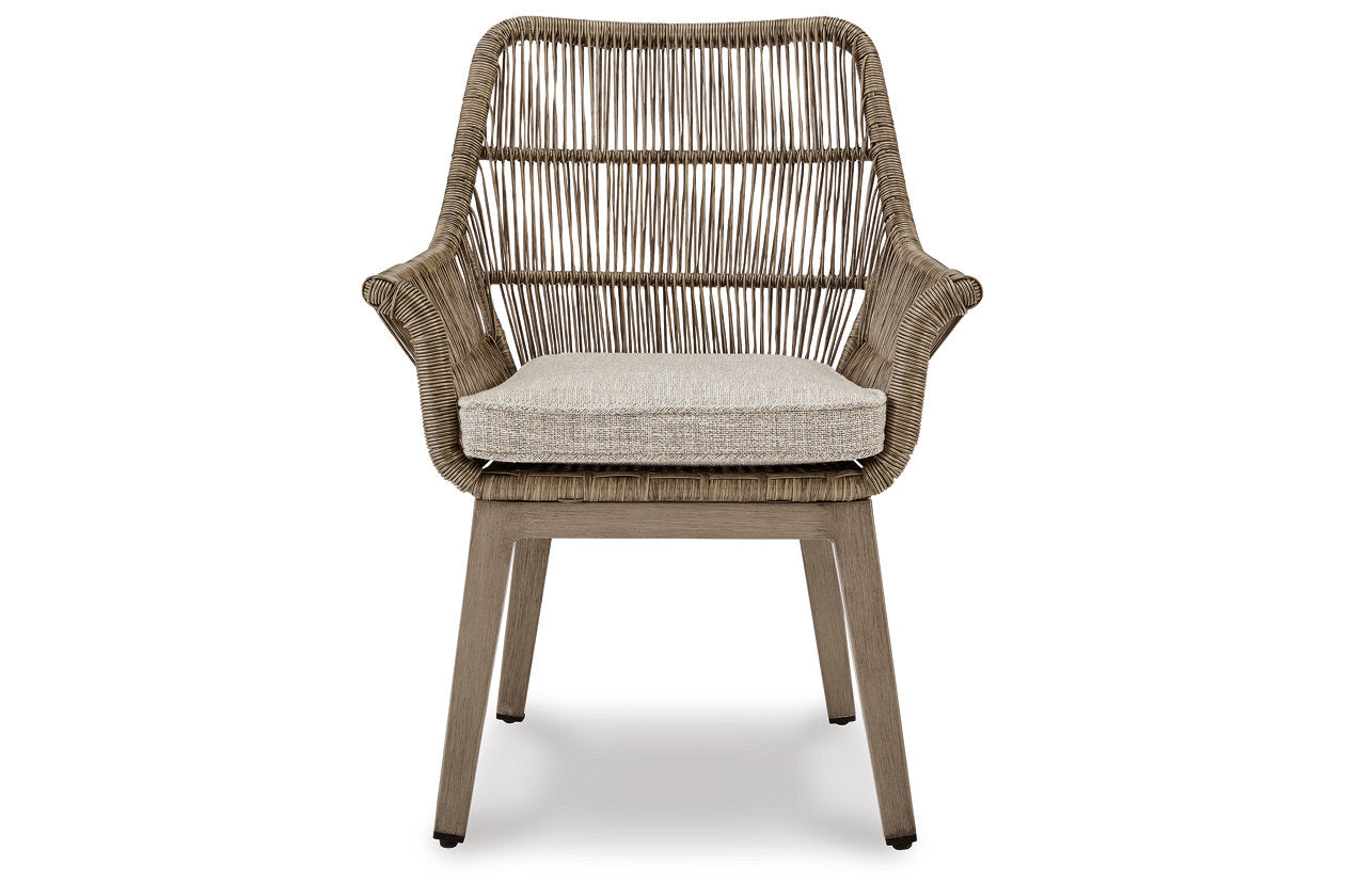 Beach Front Beige Arm Chair with Cushion, Set of 2 - P399-601A - Luna Furniture - Dallas Store