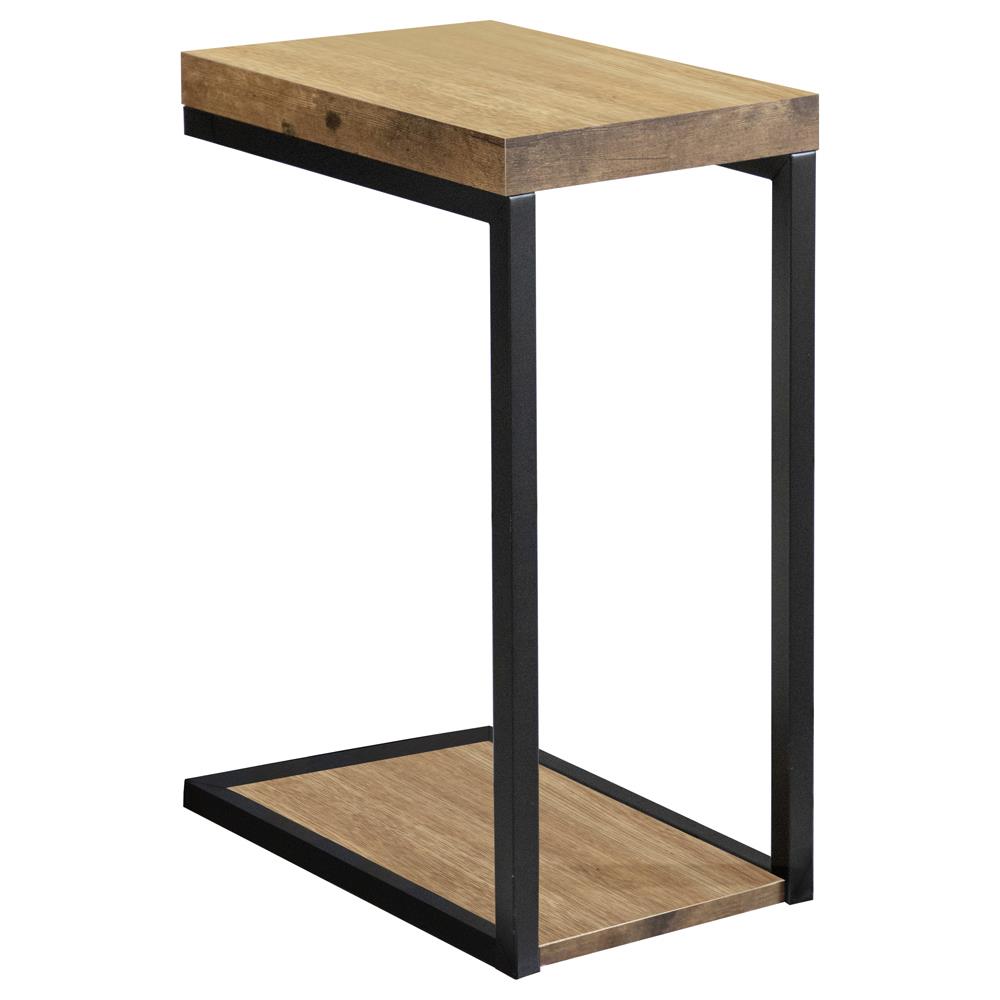 Beck C-Shape Snack Table Black/Antique Nutmeg - 931246 - Luna Furniture - Dallas Store