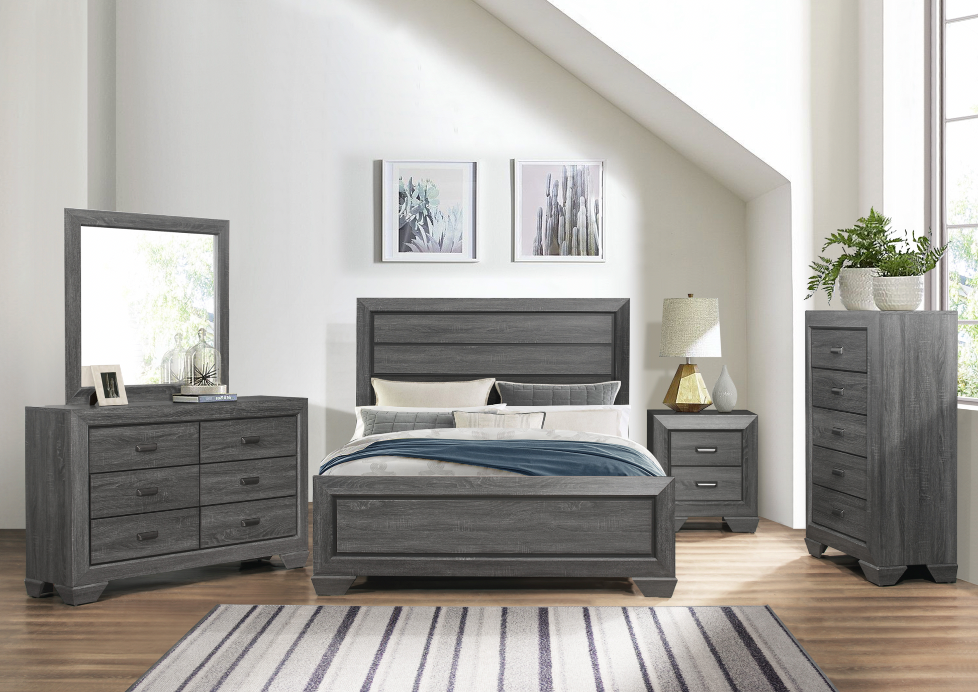 Beechnut Gray Full Panel Bed - SET | 1904FGY-1 | 1904FGY-3 - Luna Furniture - Dallas Store