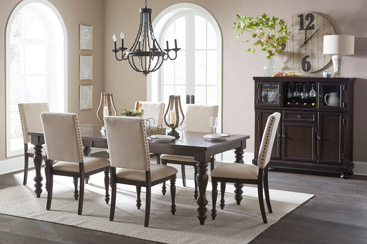 Begonia Grayish Brown Extendable Dining Set - SET | 1718GY-90 | 1718GYS(4) - Luna Furniture - Dallas Store