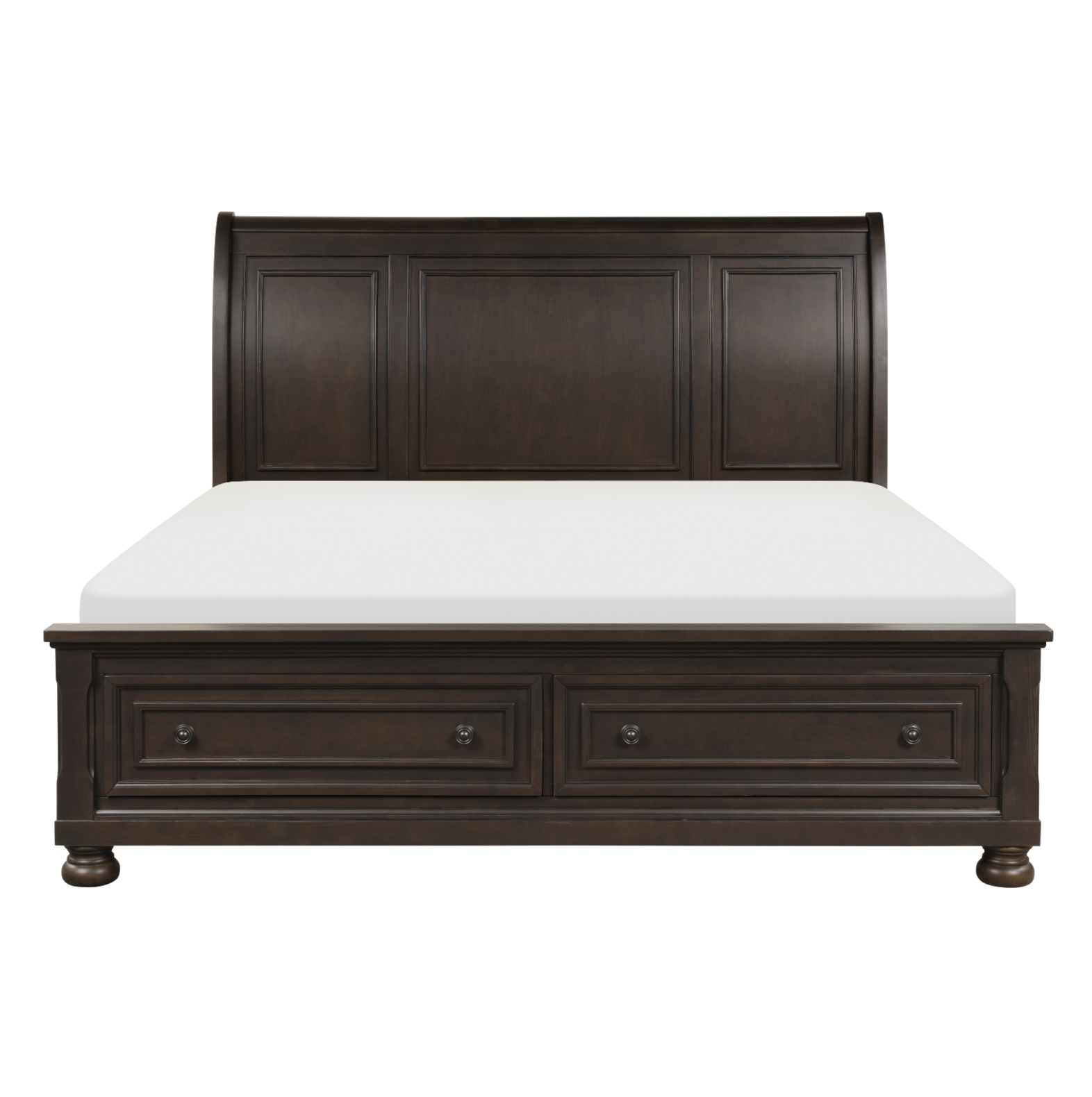 Begonia Grayish Brown King Sleigh Storage Platform Bed - SET | 1718KGY-1 | 1718KGY-2 | 1718GY-3 - Luna Furniture - Dallas Store