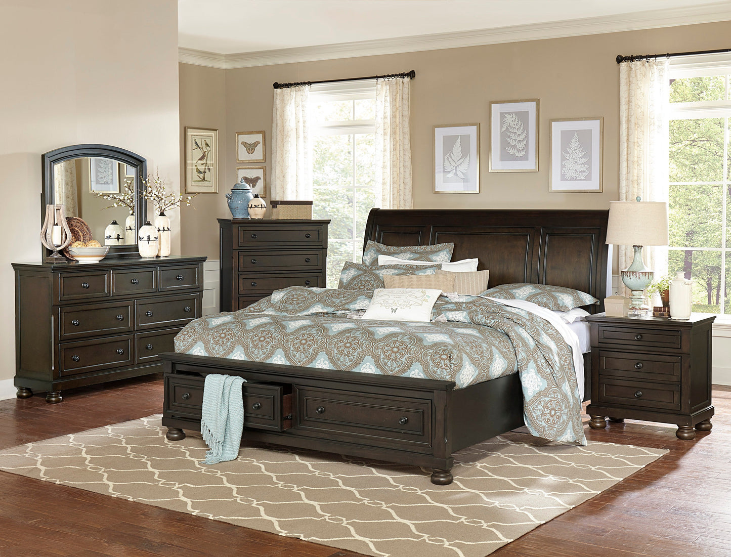 Begonia Grayish Brown Mirror (Mirror Only) - 1718GY-6 - Luna Furniture - Dallas Store
