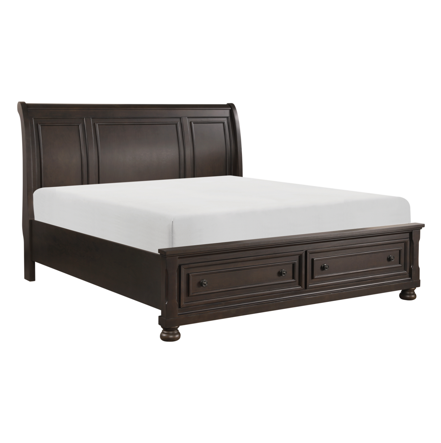Begonia Grayish Brown Queen Sleigh Storage Platform Bed - SET | 1718GY-1 | 1718GY-2 | 1718GY-3 - Luna Furniture - Dallas Store