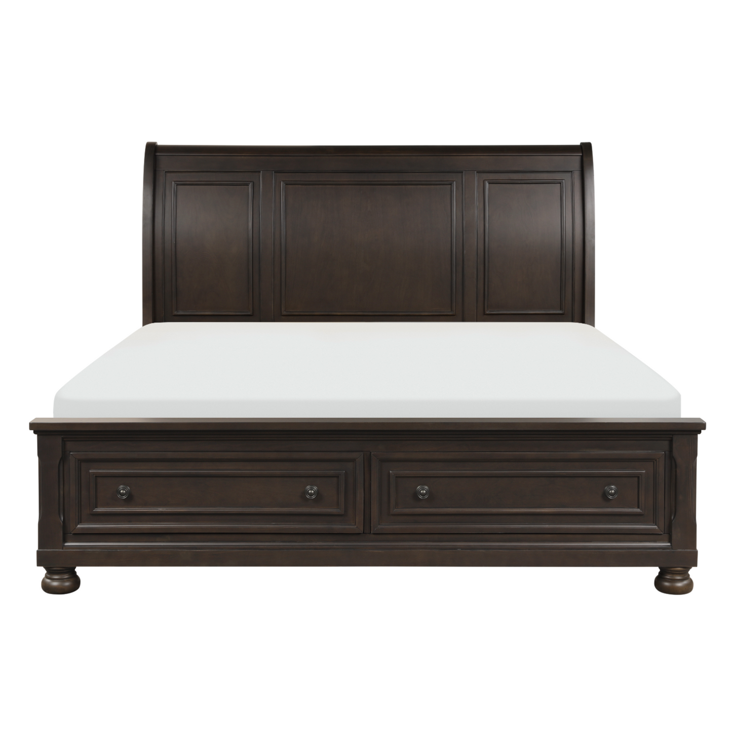 Begonia Grayish Brown Queen Sleigh Storage Platform Bed - SET | 1718GY-1 | 1718GY-2 | 1718GY-3 - Luna Furniture - Dallas Store