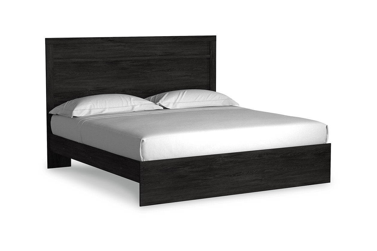 Belachime Black King Panel Bed - SET | B2589-72 | B2589-97 - Luna Furniture - Dallas Store