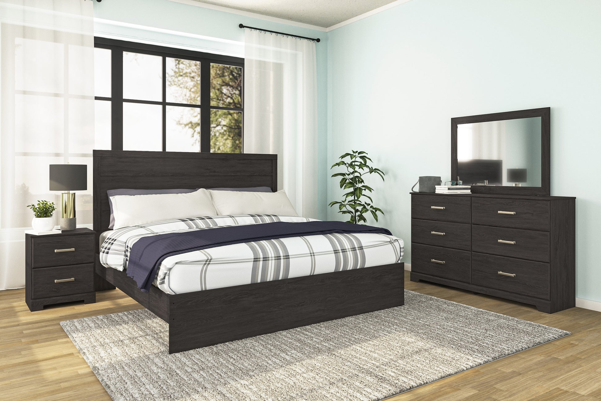 Belachime Black Panel Bedroom Set - SET | B2589-72 | B2589-97 | B2589-31 | B2589-36 | B2589-92 | B2589-44 - Luna Furniture - Dallas Store