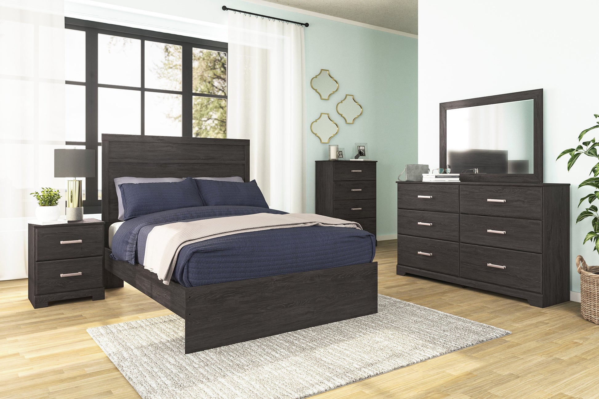Belachime Black Panel Youth Bedroom Set - SET | B2589-55 | B2589-86 | B2589-92 | B2589-44 - Luna Furniture - Dallas Store