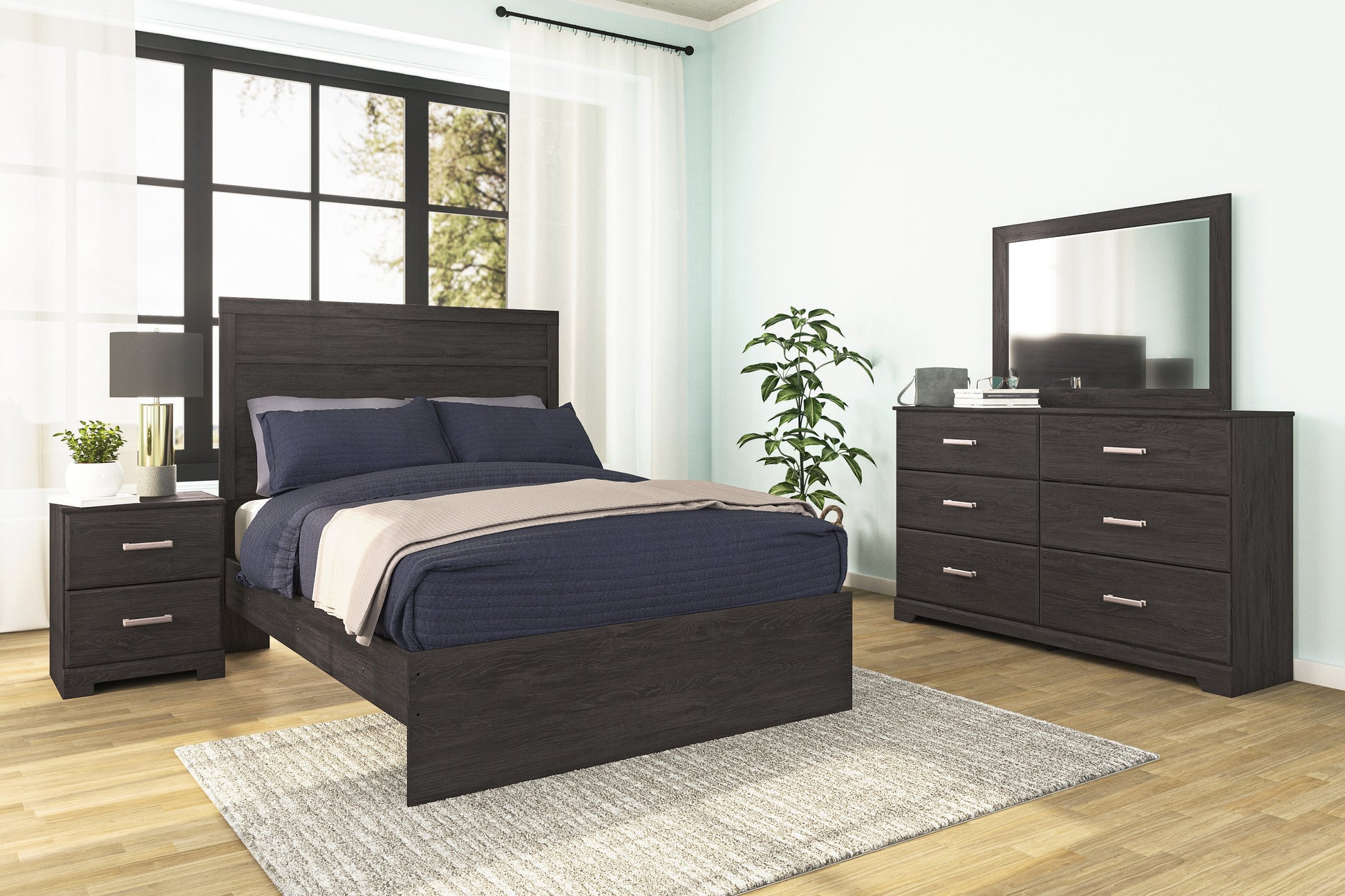 Belachime Black Panel Youth Bedroom Set - SET | B2589-55 | B2589-86 | B2589-92 | B2589-44 - Luna Furniture - Dallas Store