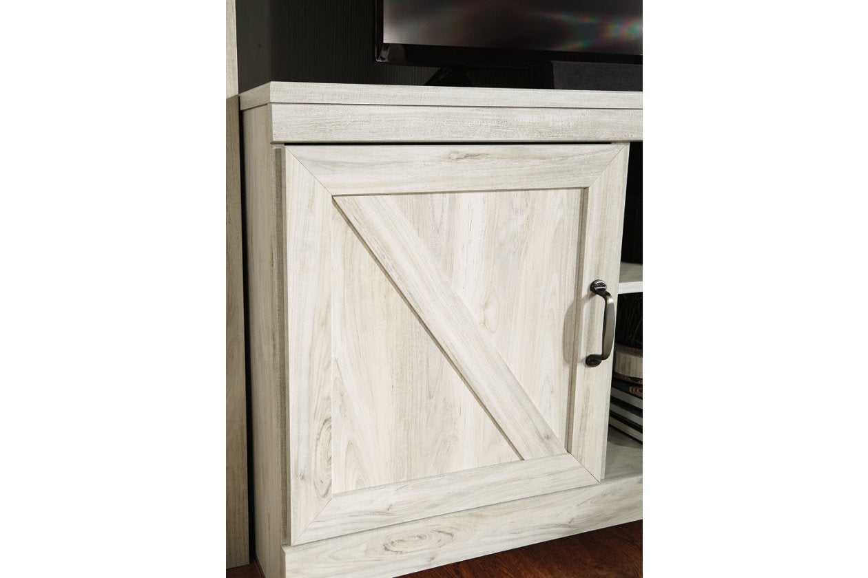 Bellaby Whitewash 4-Piece Entertainment Center with Electric Fireplace - SET | W100-101 | W331-24(2) | W331-27 | W331-68 - Luna Furniture - Dallas Store
