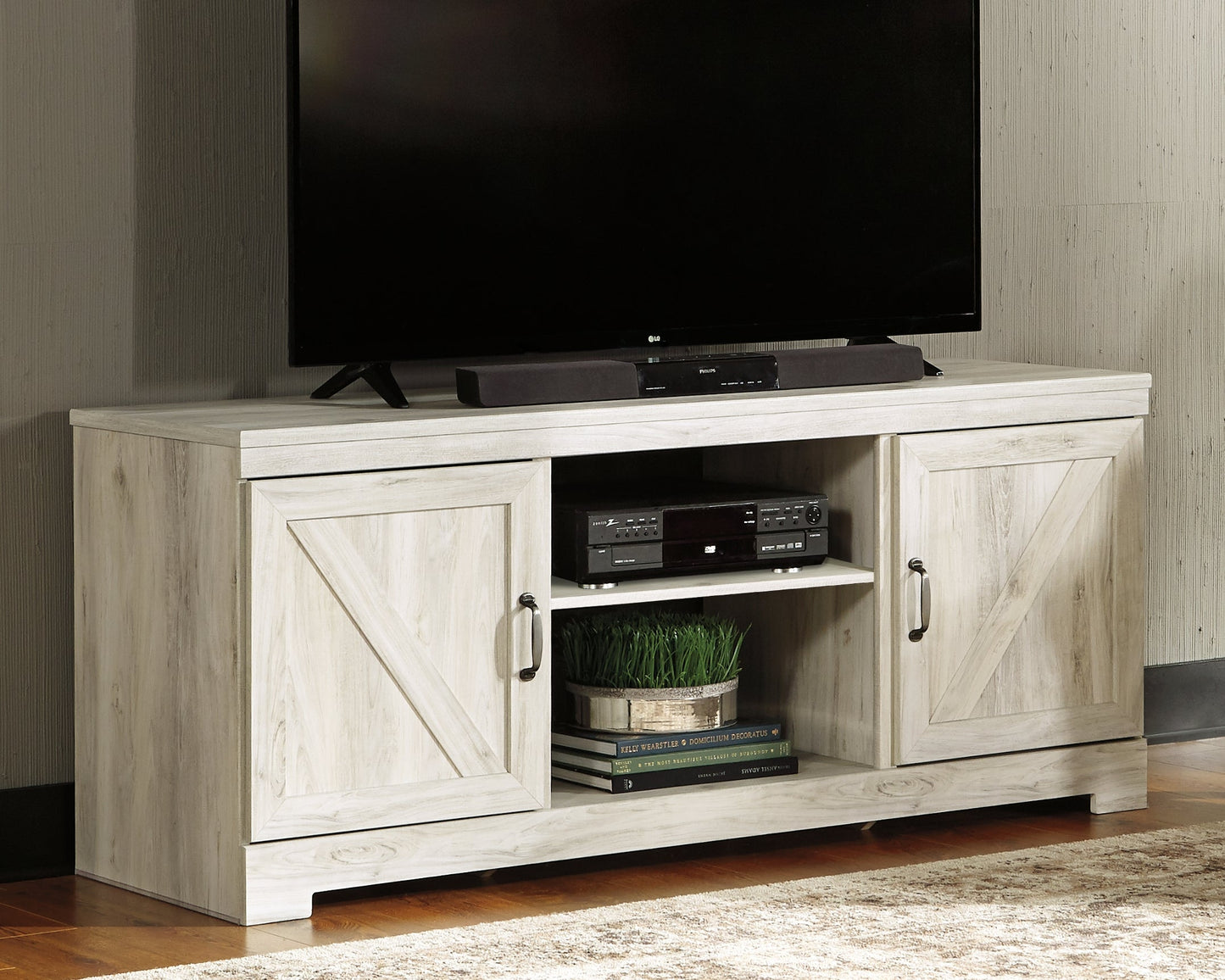 Bellaby Whitewash 63" TV Stand - W331-68 - Luna Furniture - Dallas Store