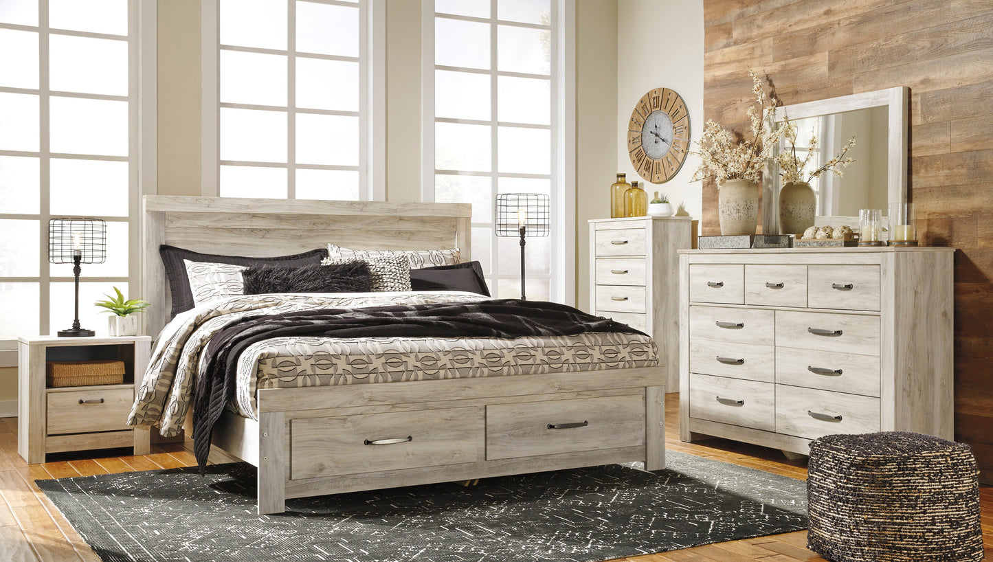 Bellaby Whitewash Footboard Storage Platform Bedroom Set - SET | B331-54S | B331-57 | B331-95 | B331-91 | B331-46 | B100-13 - Luna Furniture - Dallas Store