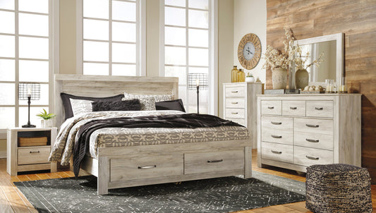 Bellaby Whitewash Footboard Storage Platform Bedroom Set - SET | B331-54S | B331-57 | B331-95 | B331-91 | B331-46 | B100-13 - Luna Furniture - Dallas Store
