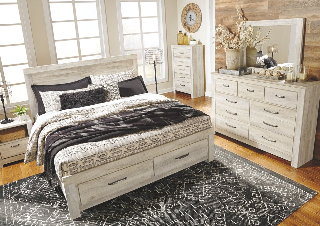 Bellaby Whitewash Footboard Storage Platform Bedroom Set - SET | B331-54S | B331-57 | B331-95 | B331-91 | B331-46 | B100-13 - Luna Furniture - Dallas Store