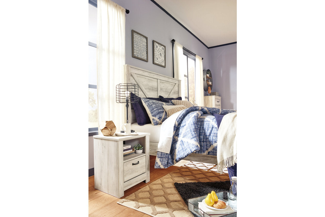 Bellaby Whitewash King Crossbuck Panel Bed - SET | B331-156 | B331-158 | B331-197 - Luna Furniture - Dallas Store
