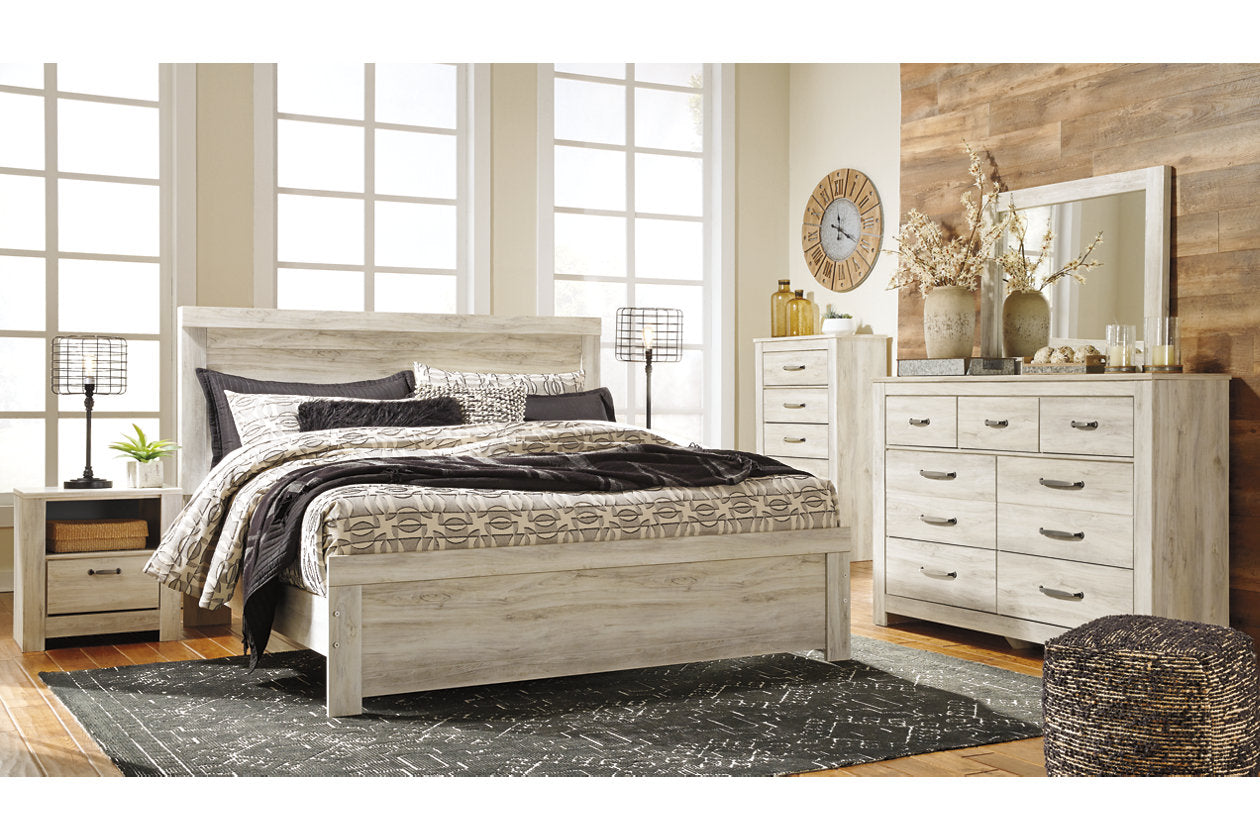 Bellaby Whitewash King Panel Bed - SET | B331-56 | B331-58 | B331-97 - Luna Furniture - Dallas Store