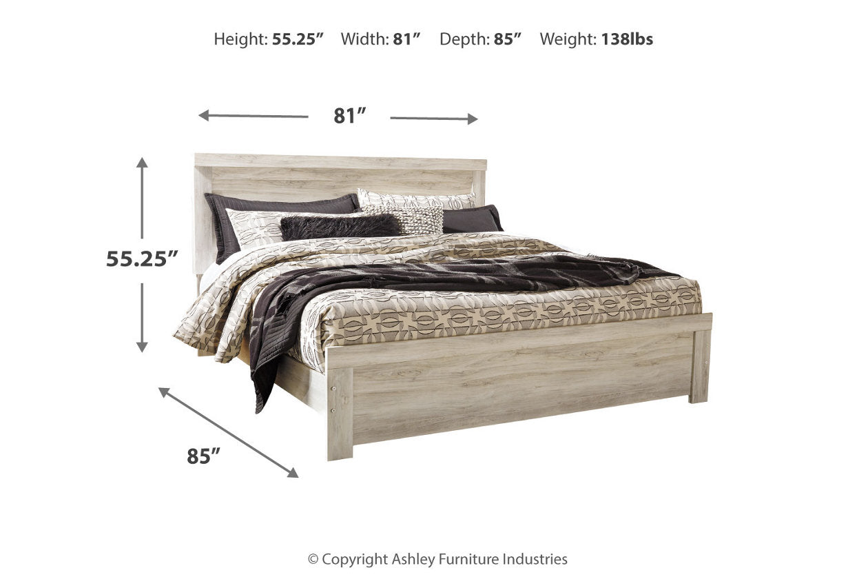 Bellaby Whitewash King Panel Bed - SET | B331-56 | B331-58 | B331-97 - Luna Furniture - Dallas Store