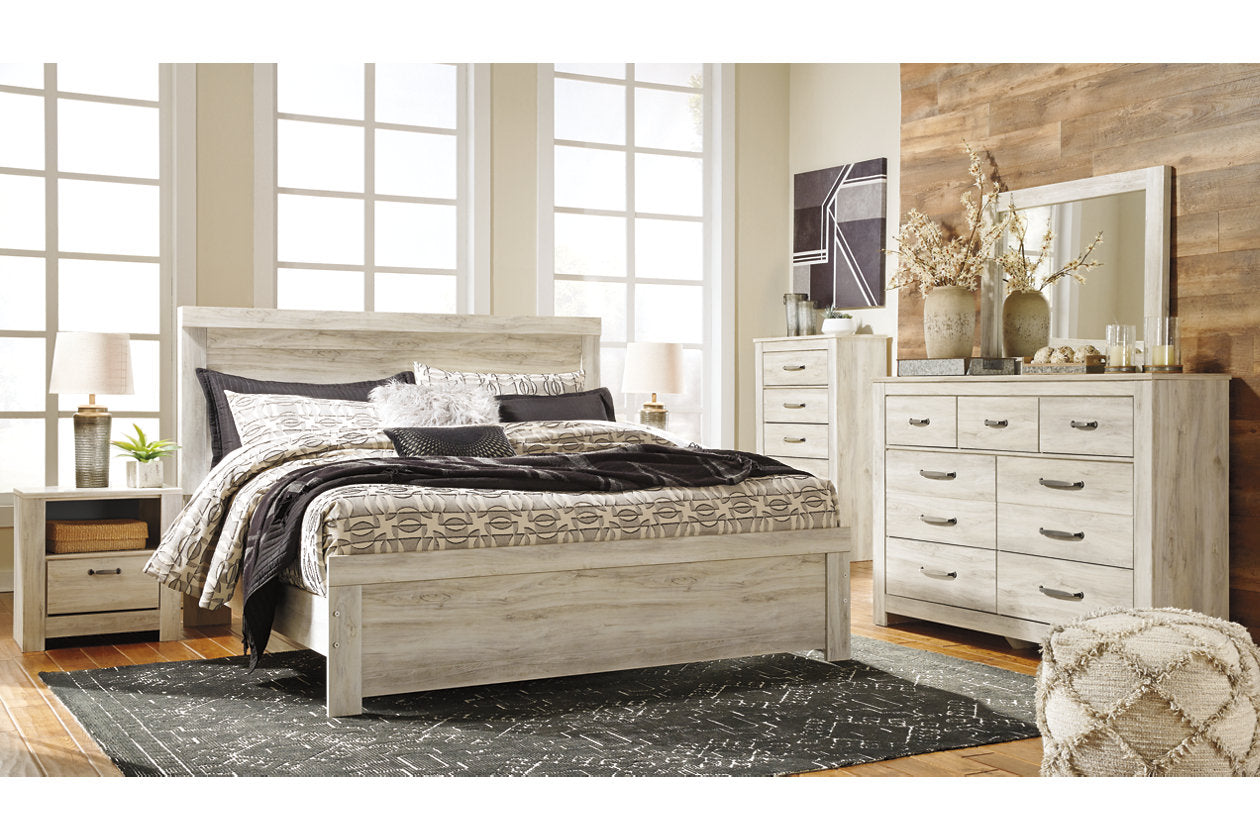 Bellaby Whitewash King Panel Bed - SET | B331-56 | B331-58 | B331-97 - Luna Furniture - Dallas Store