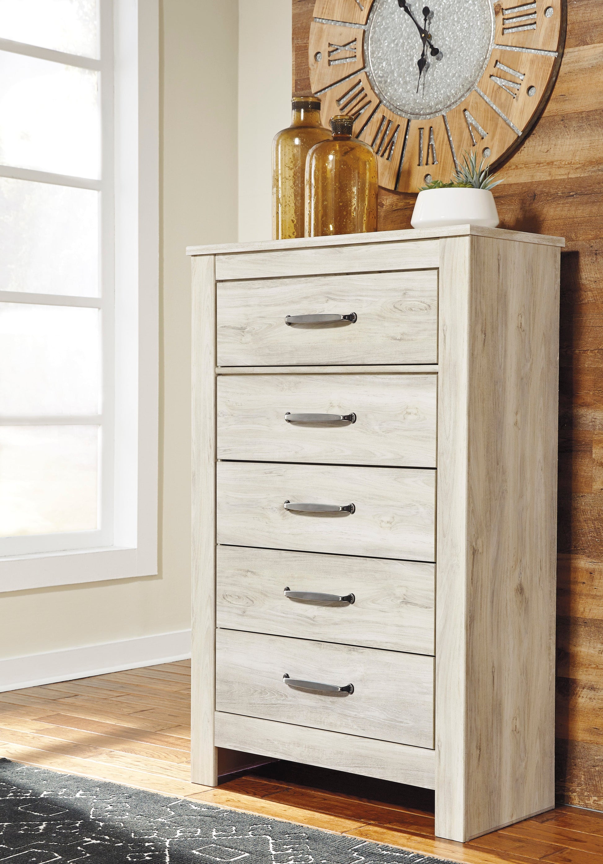 Bellaby Whitewash Panel Bedroom Set - SET | B331-54 | B331-57 | B331-96 | B331-31 | B331-36 | B331-91 | B331-46 - Luna Furniture - Dallas Store